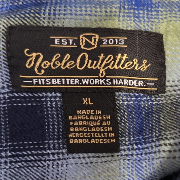 Noble Outfitters Plaid Casual Button Down Shirt for Men Size XL - Picture 6 of 11